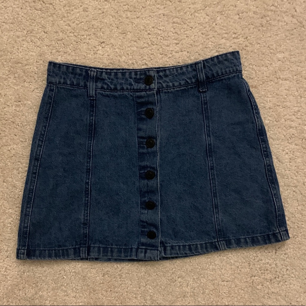 denim mini skirt